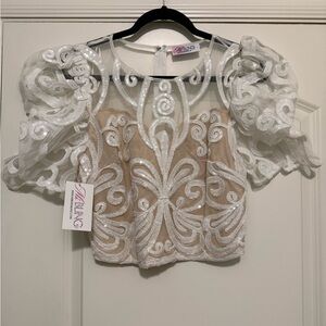 Elegant White Sheer Embroidered Top